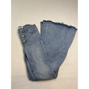 Free People Bell Flare Jeans 26 Retro Stretch Blue Denim High Rise